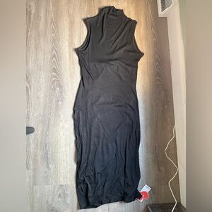 Cider Charcoal Ribbed Dress